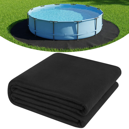 Winnergo 27 FT Round Pool Liner Pad for Above Ground Pools, Durable Pool Mat with Geotextile Material for Pool Bottom Strong Eco-Friendly Padding Under Pool Pad Protection,Prevents Punctures,Black