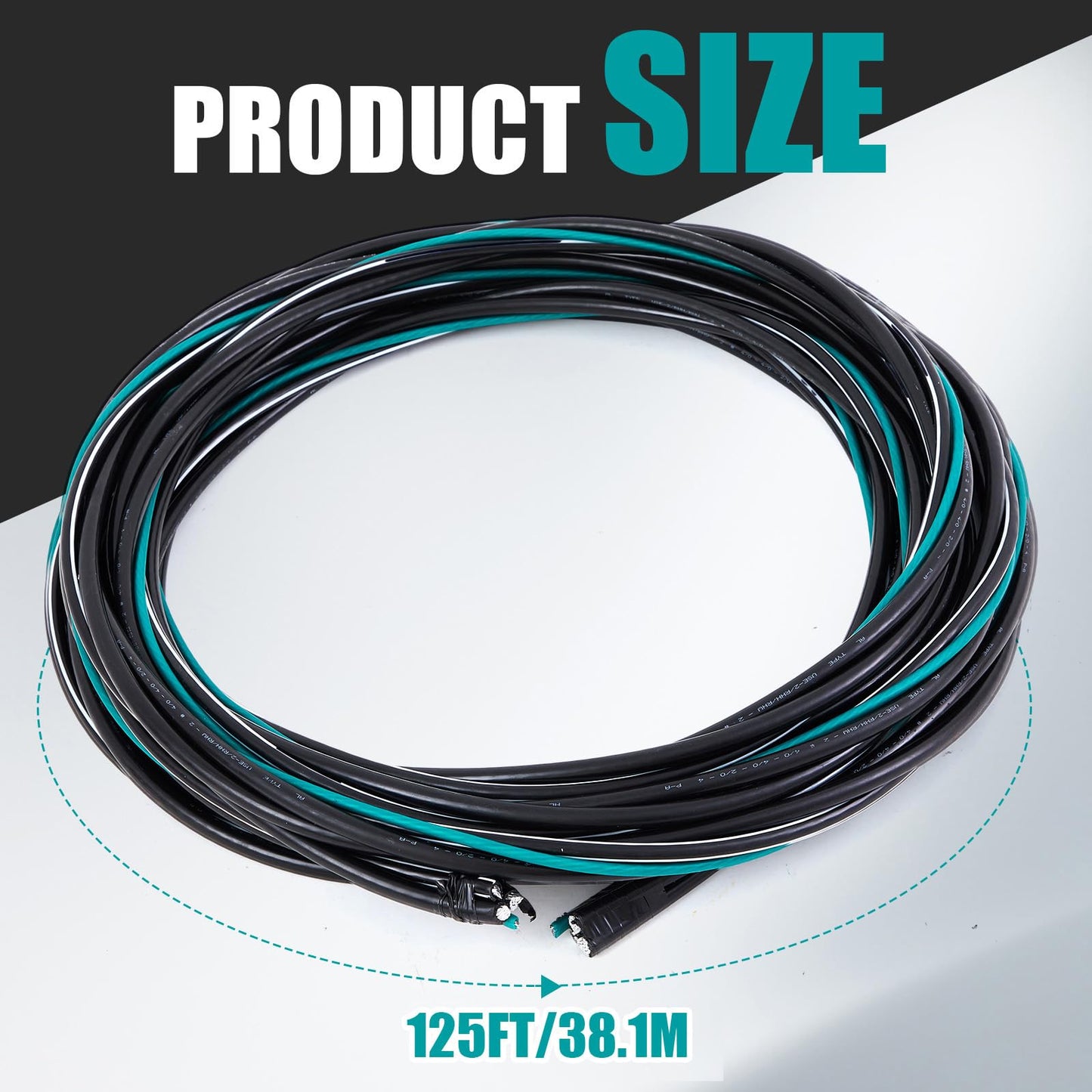 Copkim 125' 2-2-4-6 Aluminum Mobile Home Feeder Cable, 600V Aluminum Direct Burial Underground Wire,Service Cable for Mobile Homes