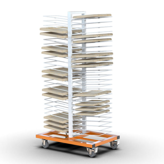 Tredre 50 Shelves Paint Drying Rack with 4 Casters for Cabinet & Full-Size Doors, Art Studio – Space-Saving, Movable, 2.1" Shelf Spacing & 25lbs Capacity per Shelf