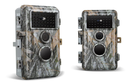 2-Pack Game & Trail Camera, 64MP 1296P H.264 MP4 Video Cam with 940nm No Glow Night Vision Motion Activated IP66 Waterproof for Outdoor Wildlife Monitoring, Yard Security, Animal Observation