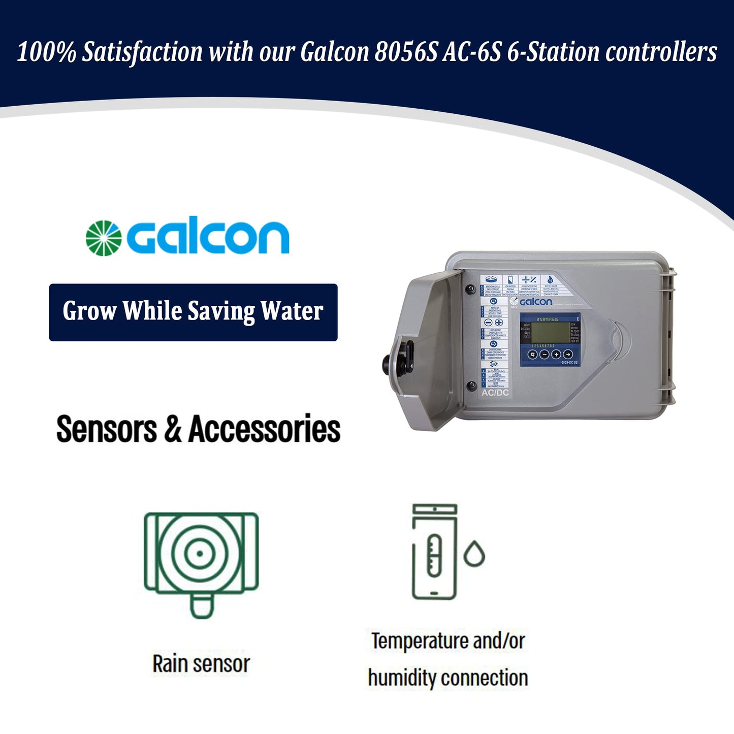 Galcon 8056S AC-6S 6-Station Indoor Irrigation or Outdoor Controller-Seconds Operation