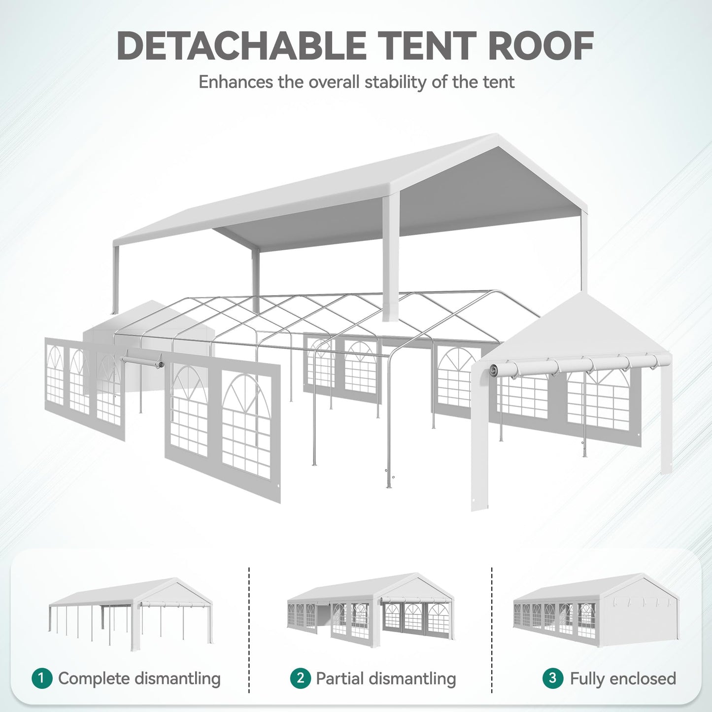 YITAHOME 20x40FT Heavy Duty Large Party Tent Wedding Tent Outdoor Canopy Upgraded Galvanized Steel with Removable Sidewall PE Windows with Sandbags for Commercial and Parties