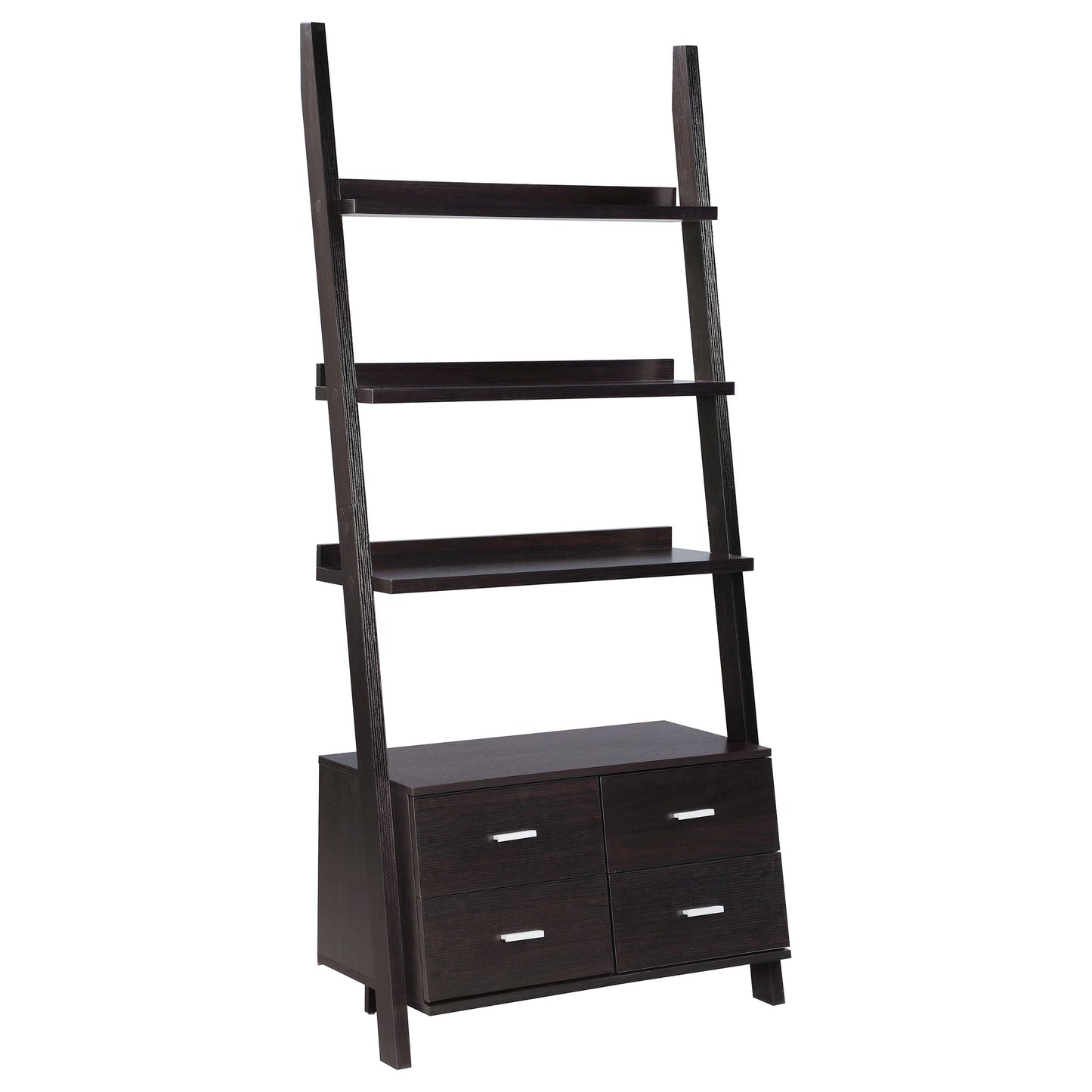 Coaster Home Furnishings - Colella - Wood and Laminated - 5-Shelf Bookshelf with 4 Drawers and Lower Cabinet - Contemporary - Home Office - 72-Inch - Cappuccino - 800319