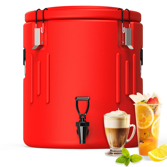 Insulated Beverage Dispenser 6.5 Gallon, Hot Drink Dispenser with Stainless Steel Interior & Spout, Cold & Hot Water Dispenser, Portable Water Cooler, Outdoors Water Jug for Camping Party Sports,N4