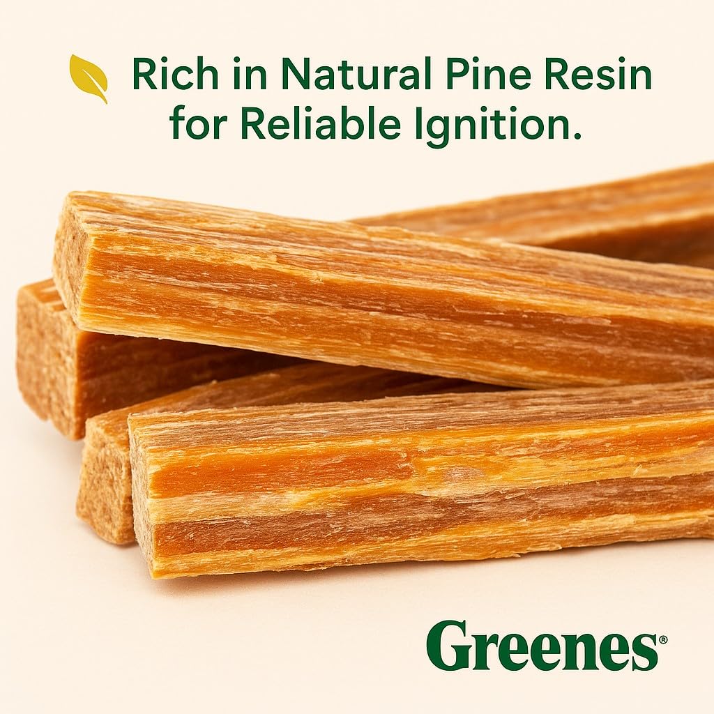 Greenes Fence Fatwood Fire Starter – 50 lb Box – 100% Natural Resin Pine Kindling – Chemical-Free All-Weather for Fireplaces, Campfires, Wood Stoves & Grills