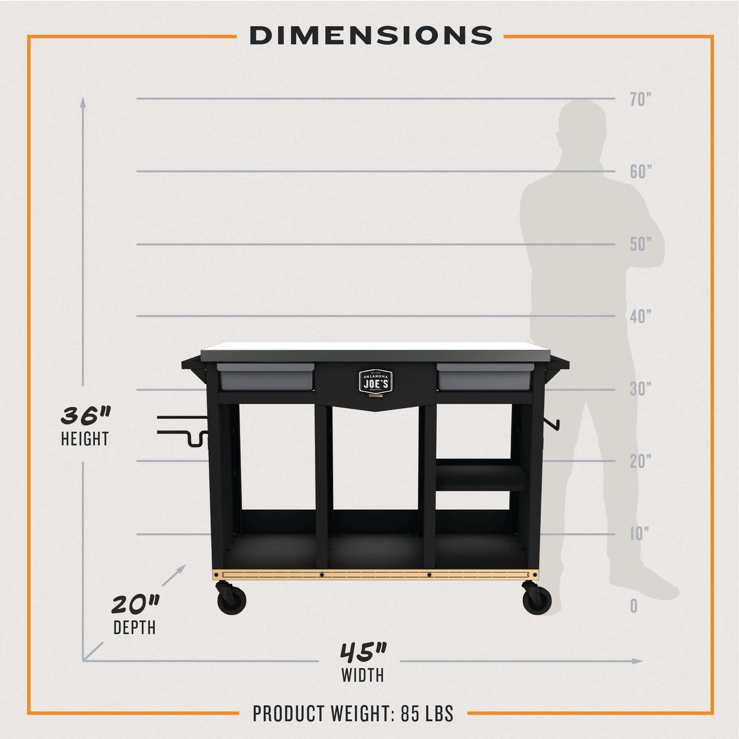 Oklahoma Joe's Workstation DLX Prep & Storage Cart - 23252169