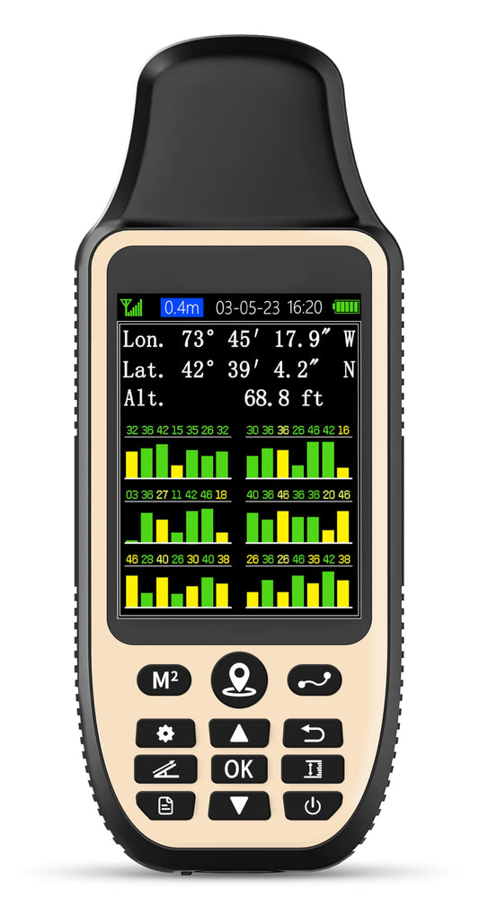 ZL660 Land Surveying Equipment, Intuitive Operation Handheld GPS for Surveying with 6 Satellites, 3.2" Color Screen,7 Methods for Measuring Land Area, Distance,Slope and Save Coordinates Point