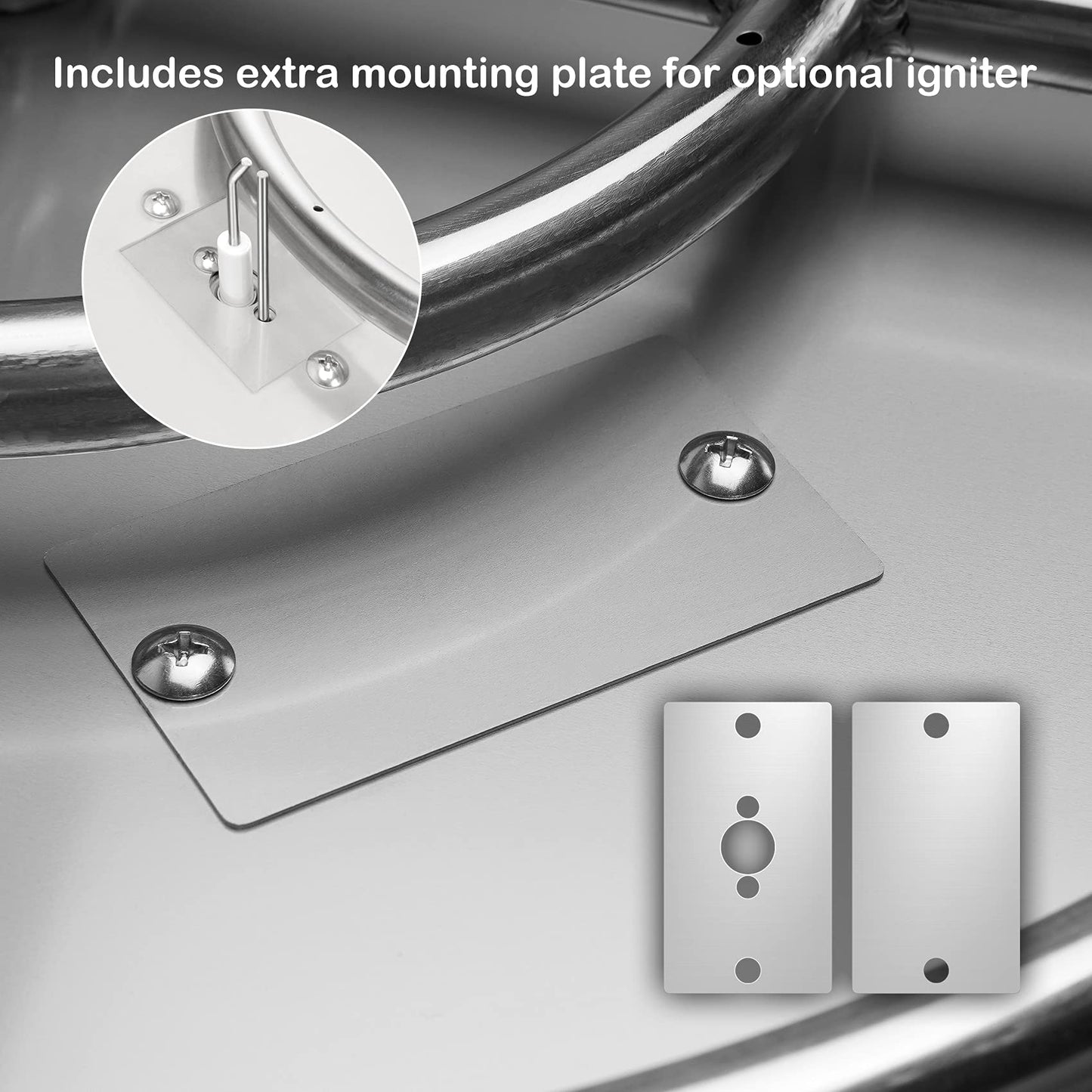 Stanbroil 19 Inch Drop-in Round Fire Pit Kit with Spark Ignition Kit, Propane Gas Version, 304 Stainless Steel