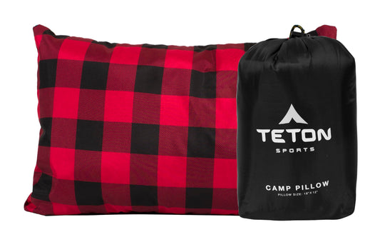 TETON Sports Camp Pillow; Great for Travel,Camping and Backpacking; Washable,Black,(Pack of 12)