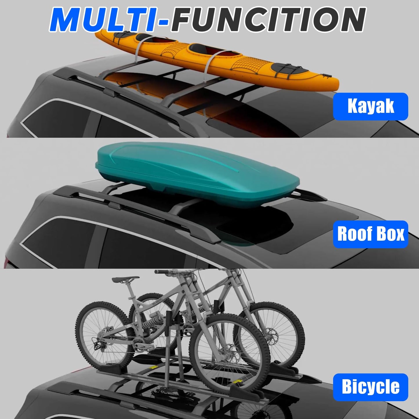 Roof Rack Kit Cross Bars Side Rails Fit for Honda Odyssey 2011 2012 2013 2014 2015 2016 2017, Rooftop Luggage Rack Roof Side Rail Crossbars, Load-Bearing Capacity 165 pounds, Black(4Pcs)