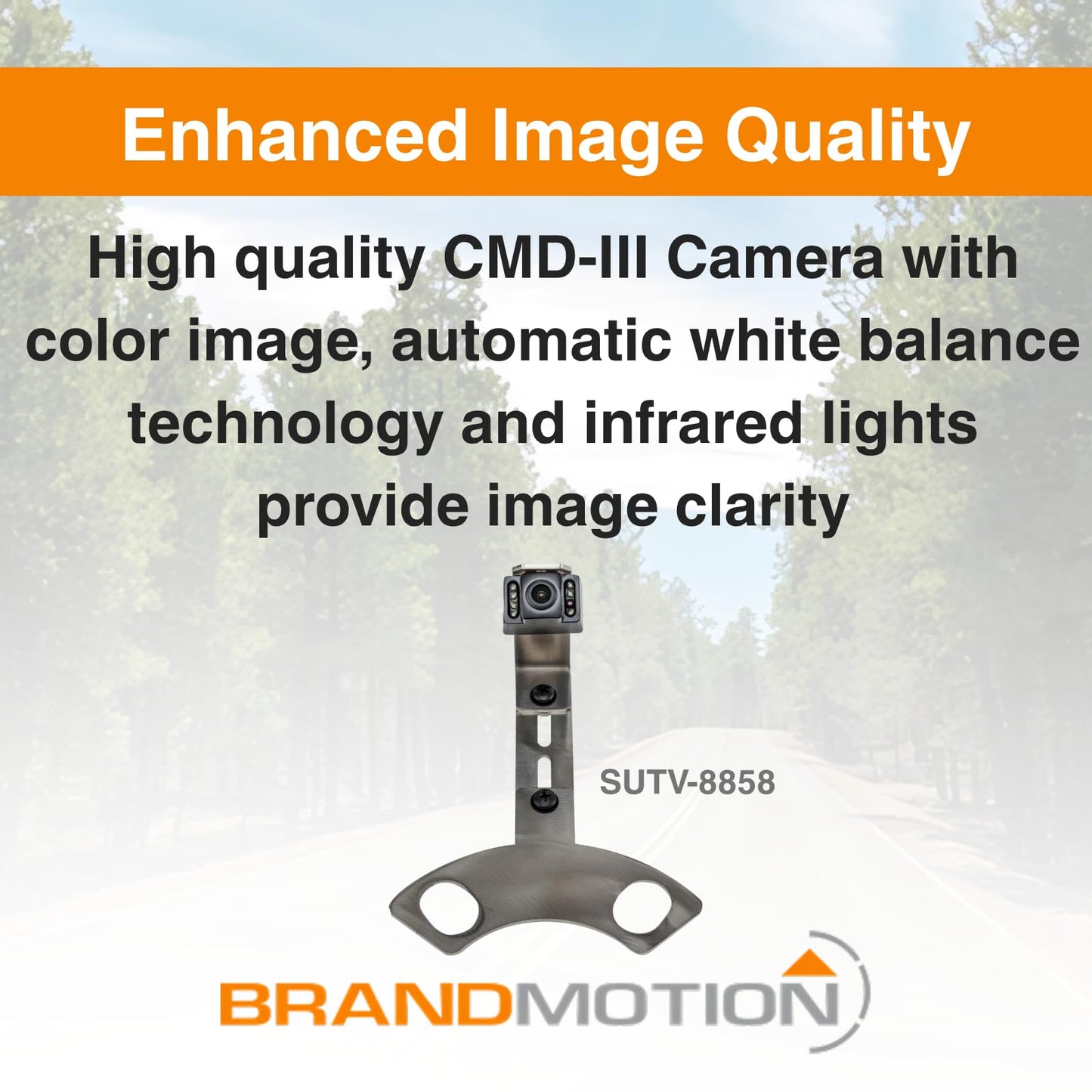 Brandmotion SUTV-8858 SummitView Adjustable Rear Vision System with Infrared Camera fits 2007-2018+ Wrangler JK with Aftermarket Display | Waterproof Case | IR Night Vision