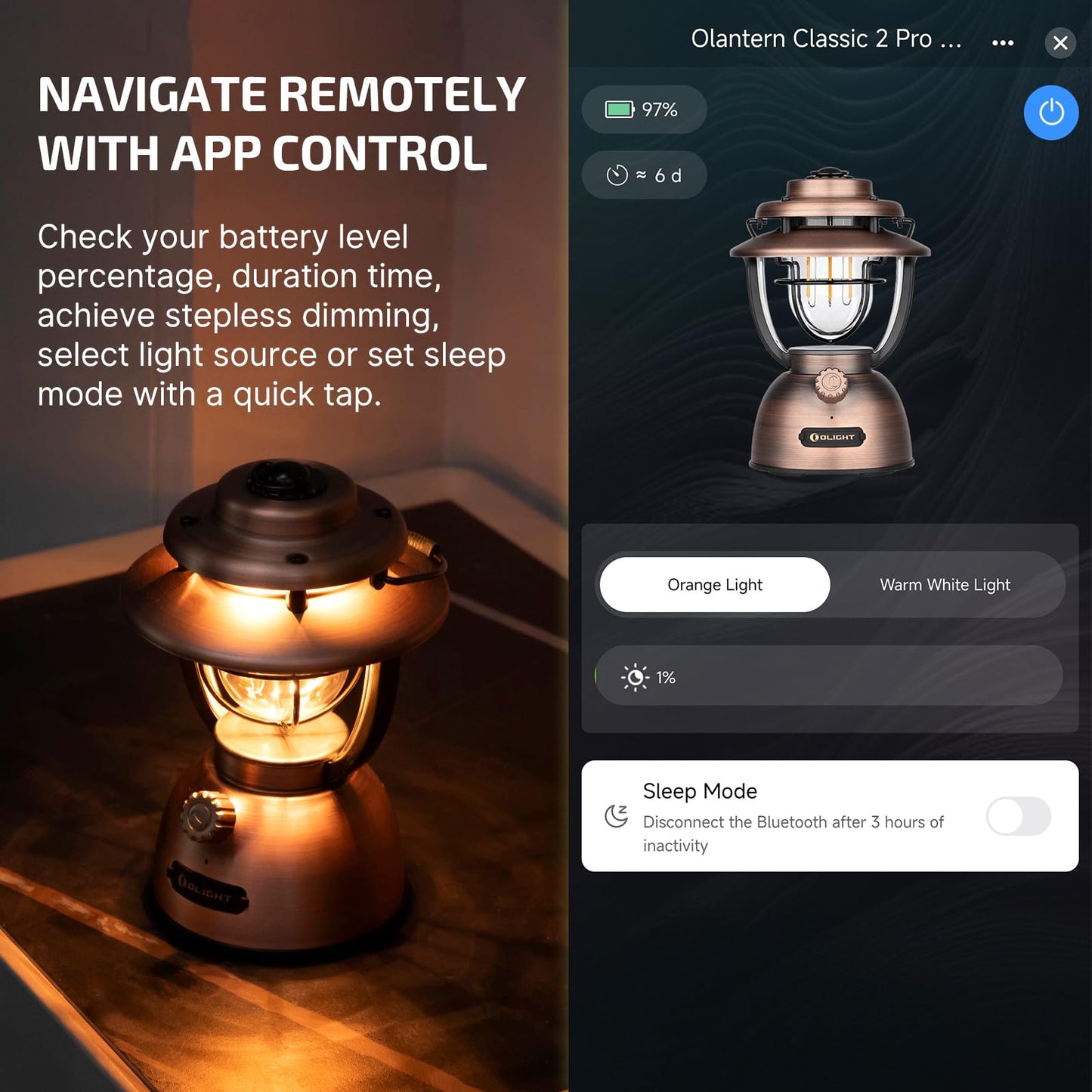 OLIGHT Olantern Classic 2 Pro APP Control Camping Lantern Bundle with Sphere C Smart Night Light