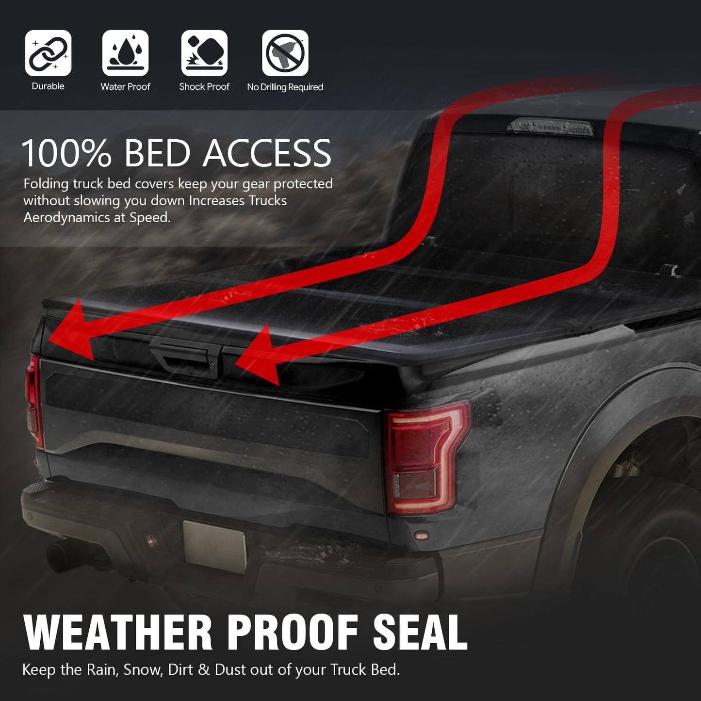 DNA MOTORING New Upgrade Truck Bed Top Hard Solid Tri-Fold Tonneau Cover Compatible with 99-06 Silverado Sierra 1500-3500 & HD / 2007 Silverado Sierra 1500-3500 & HD Classic 6-1/2' Beds, TTC-HARD-033
