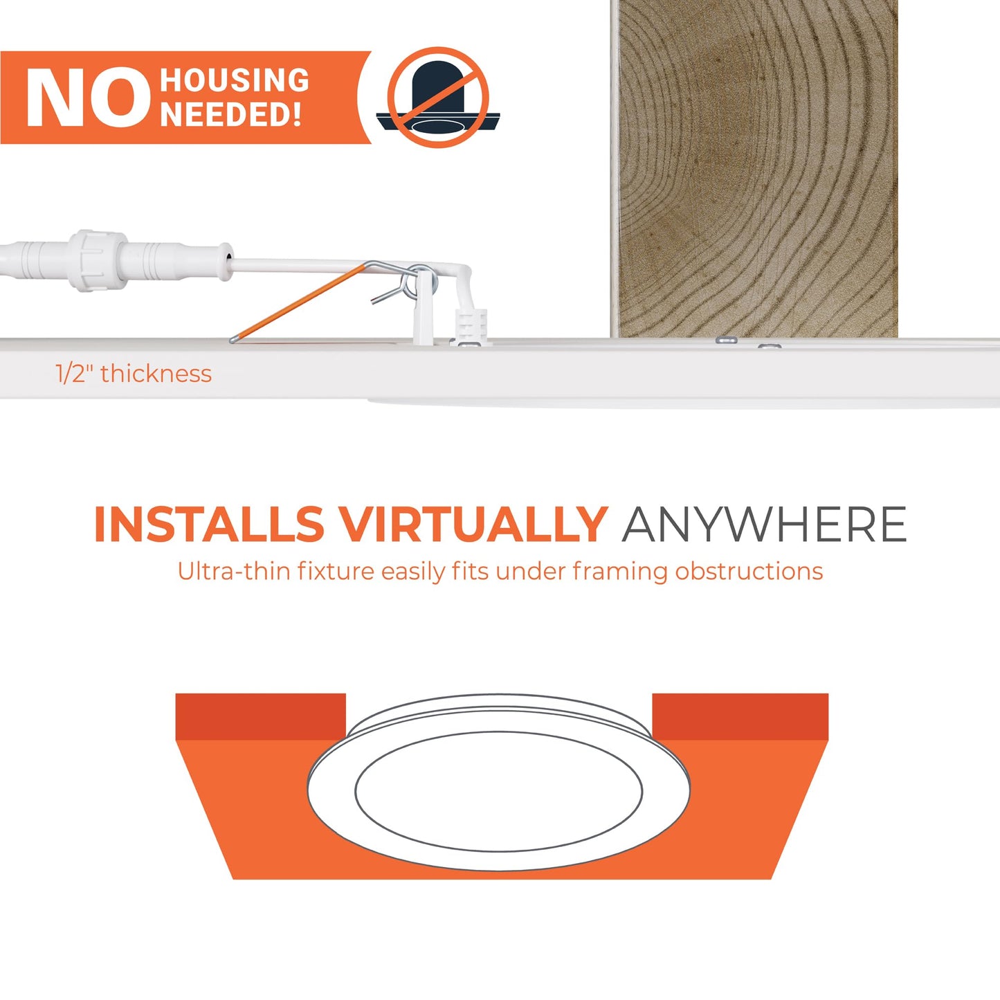 HALO HLB 6 in LED Recessed Lighting Canless Dimmable Wet Location Selectable Lumens and Selectable Color 27/30/35/40/5000K 6 Pack Indoor Outdoor Soffit Ceiling Light HLB6LSFS5-6PK