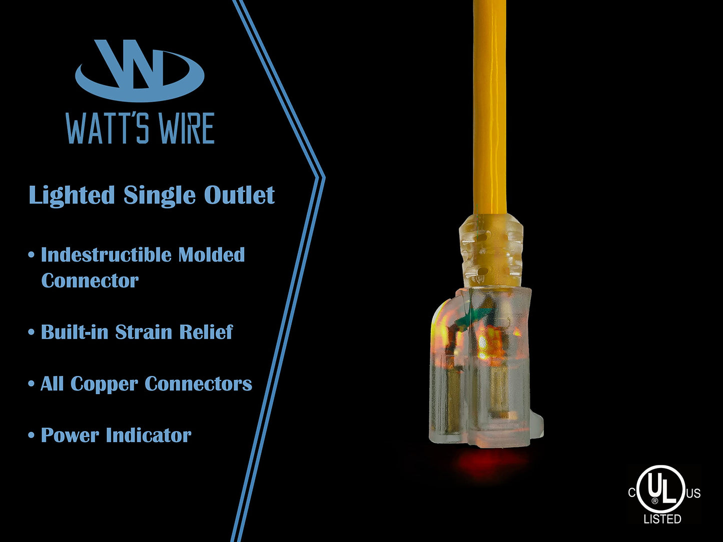 50 ft 10 Gauge Extension Cord - Outdoor Extension Cord Waterproof - Heavy Duty Outdoor Extension Cords 50 ft - Watts Wire - 50' Grounded - extensiones electricas