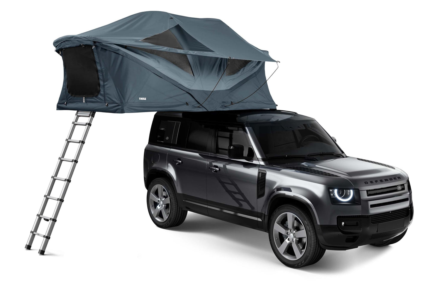 Thule Approach M - Slate - Soft Shell Rooftop Tent - 3 Person Tent - Luxurious Dual-Density Memory Foam Mattress Included - Large Panoramic Windows with Breathable mesh - Lockable mounting Brackets