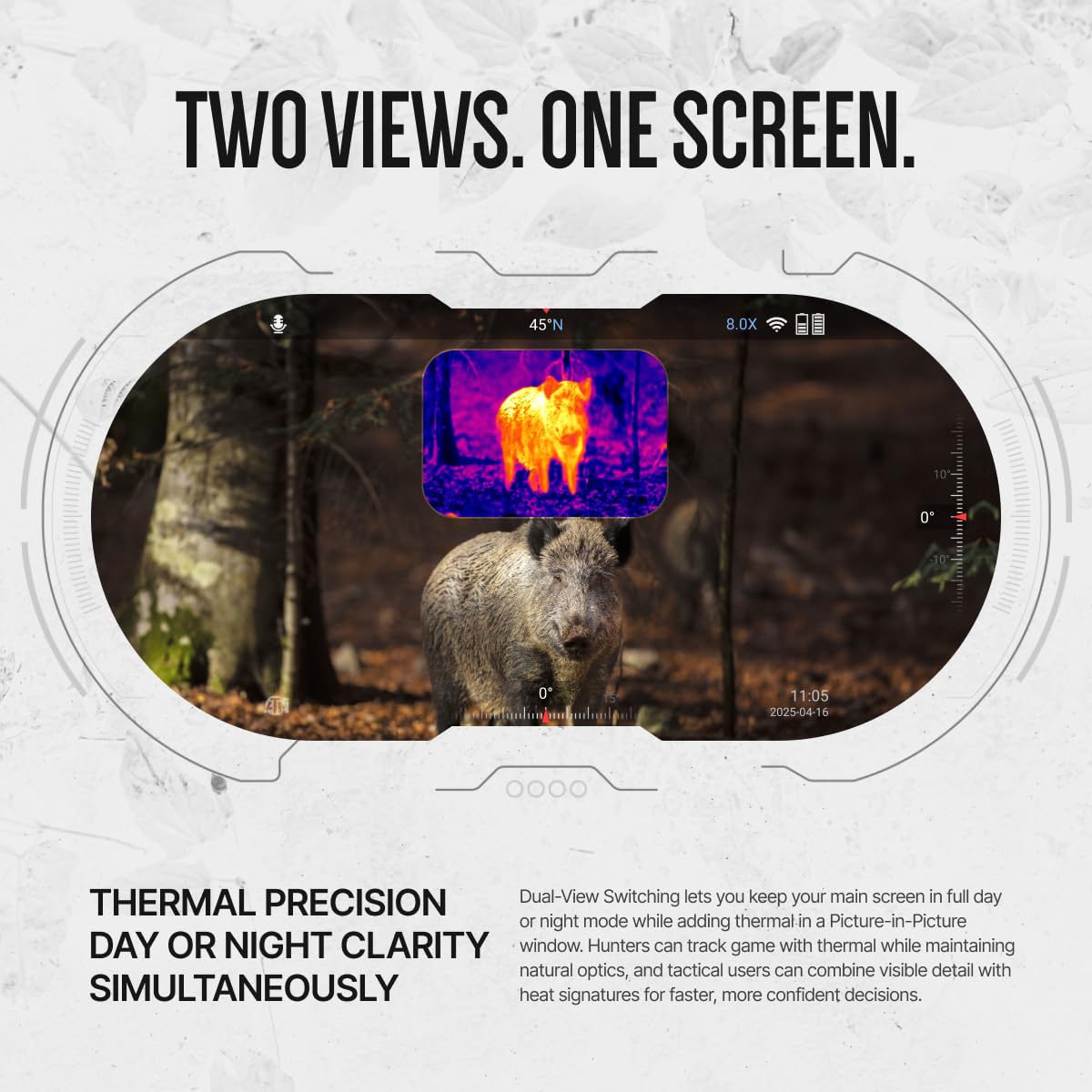 ATN Binox 6 Dual Multispectral Binoculars, Thermal 640×512 Sensor, Day/Night/Twilight 4K UHD, Built-in LRF