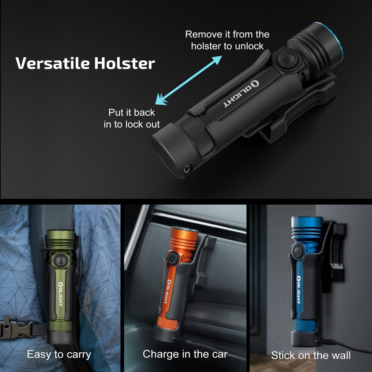 OLIGHT Seeker 4 Pro Rechargeable Flashlights, 4600 Lumens High Powerful Bright Light with USB C Holster, Waterproof IPX8 for Emergencies, Camping, Searching (Orange Cool White)