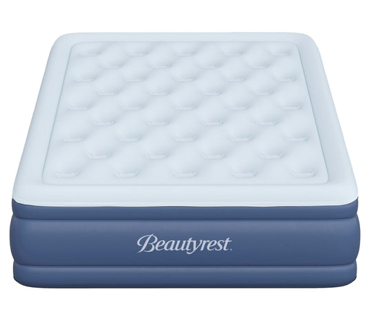 Beautyrest Supreme Air, Full Size Air Mattress with Built-in Pump, Raised Inflatable Bed for Adults, Puncture-Resistant Vinyl, Auto Shut-Off, 650lb Support, Guest Bed, Camping Airbed, 3-Year Warranty
