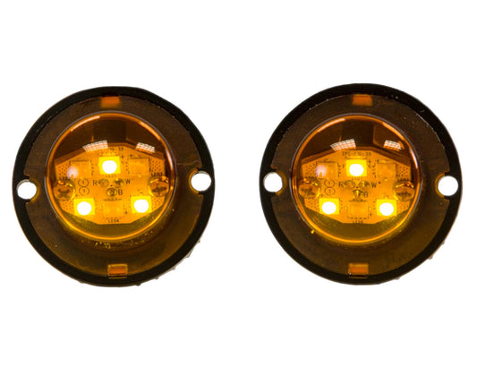 Buyers Products 8891226 Bolt-On Hideaway LED Strobe Light Kit For Trucks, Headlight And Tail Light Flasher Kit, 19 Adjustable Patterns, 25 Foot, Work/Utility Truck Lighting, Amber
