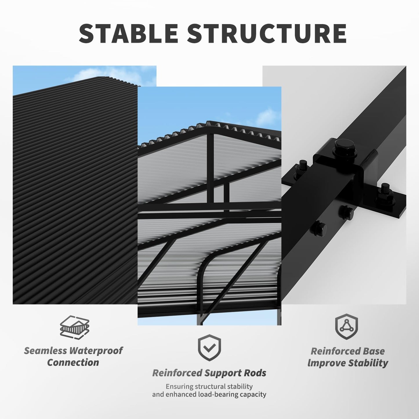 GDFStudio 20x20 FT Heavy Duty Carports for Trucks Boats RV Tractor, Metal Carport Kits with Steel Roof Frame, All Weather Car Shelter Flexible Conversion into Rooftop Canopy Party Tent Portable Garage