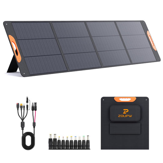 ZOUPW 220W N-Type 16BB Portable Solar Panel for Power Station,Foldable Solar Panel for Jackery 1000 V2/EcoFlow Delta/Bluetti/Anker Solix,25.6% Efffciency IP67 Waterproof for RV Camping Emergency