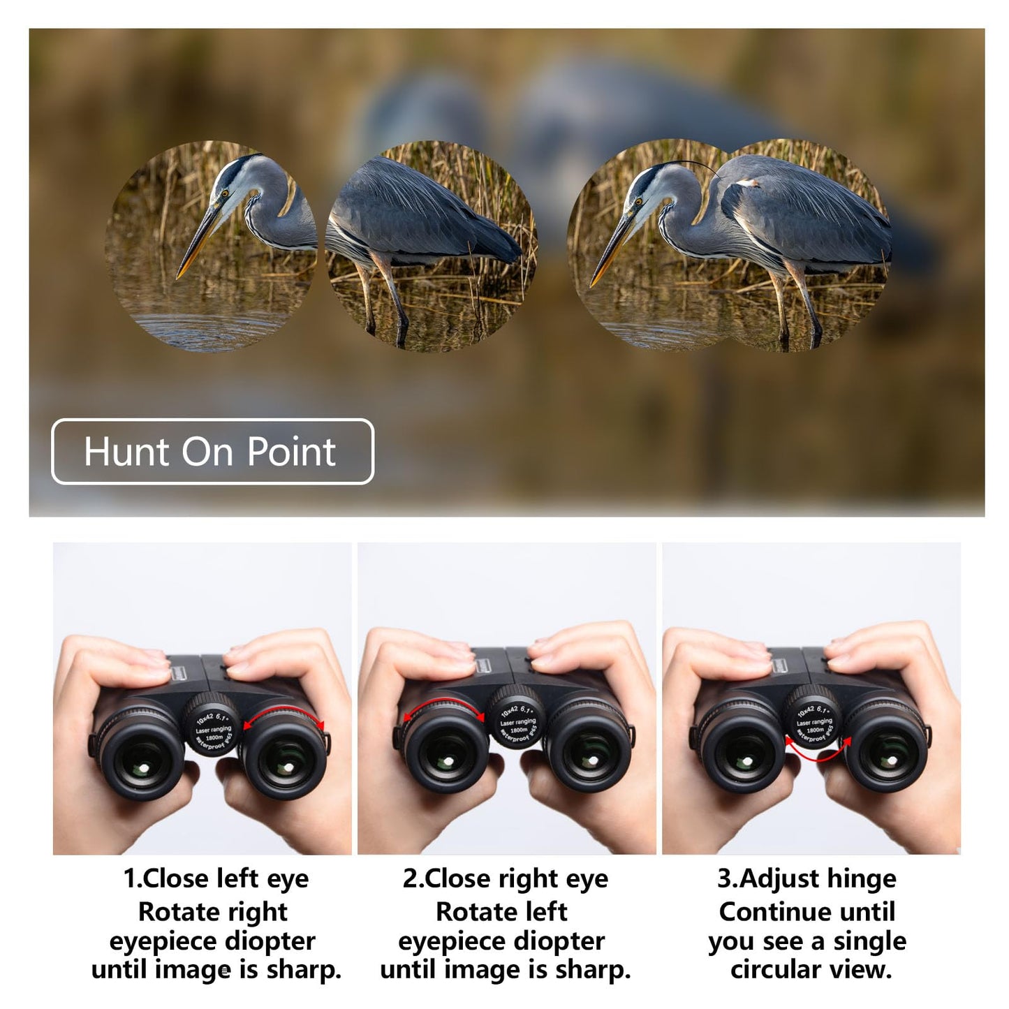 DINGSHIWEI Rangefinder Binoculars for Hunting, 1968 Yards Laser Rangefinder, 10x42 HD Optics, Fast 0.15s IP65 Waterproof ±0.5m for Golf, Bird Watching, Outdoor, Khaki
