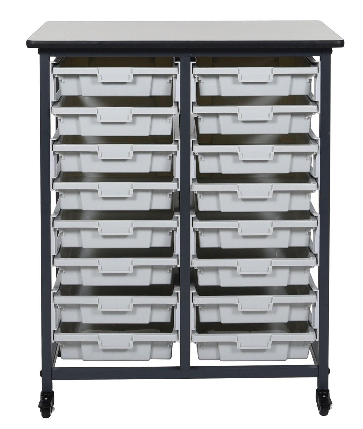 LUXOR MBS-DR-16S Mobile Bin System - Double Row Grey 20 L x 30 75 W x 37 5 H