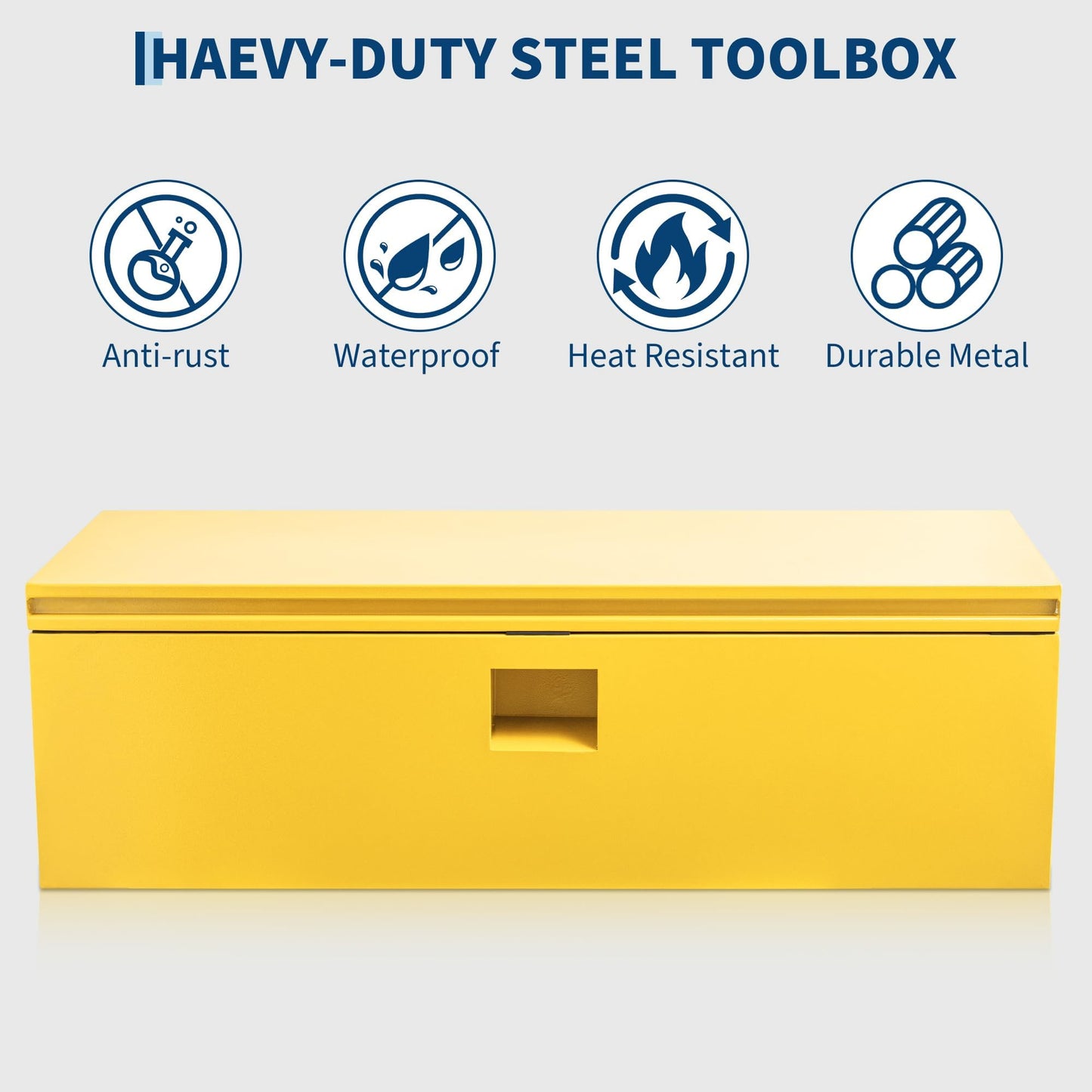 PrecisionAuto Truck Bed Toolbox Truck Tool Box Heavy Duty Steel Storage Cabinet Organizer Chest Jobsite for Pickup, RV, Trailer