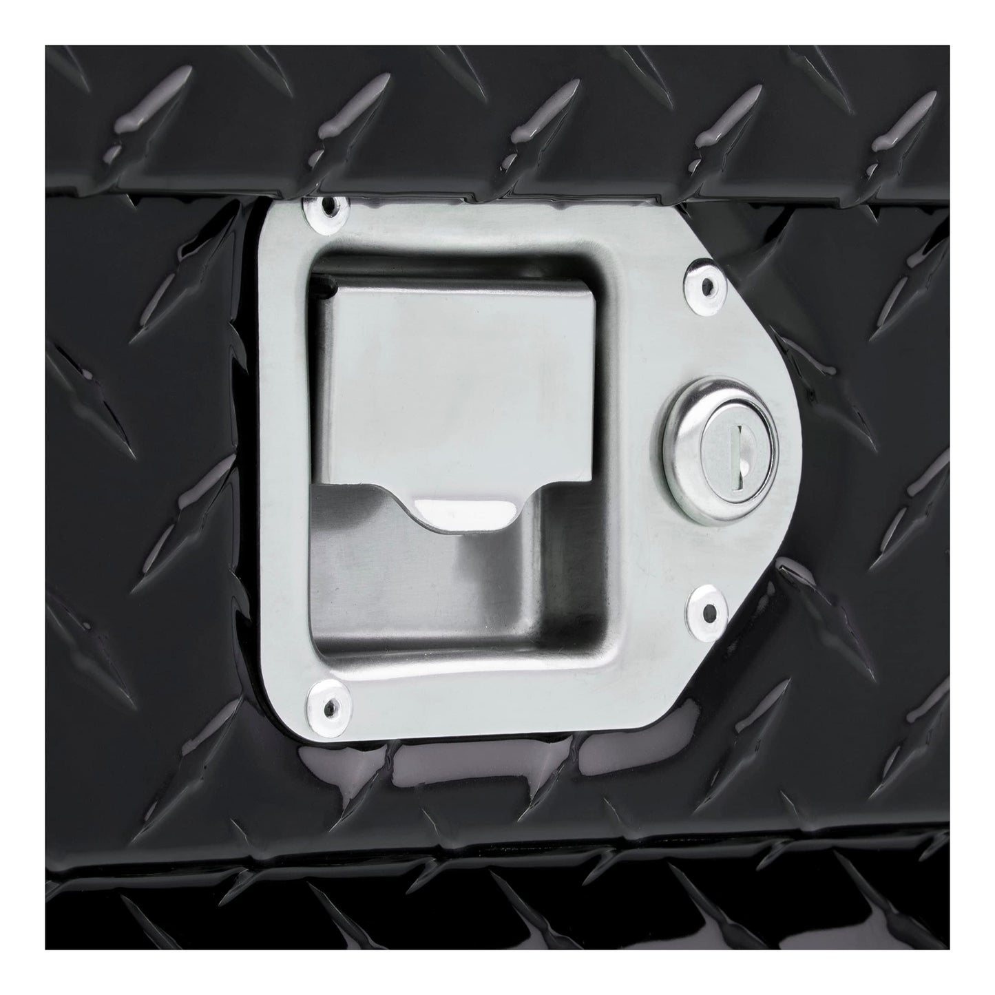 UWS EC20342 60-Inch Gloss Black Heavy-Wall Aluminum Notched Truck Storage Box, RigidCore Lid