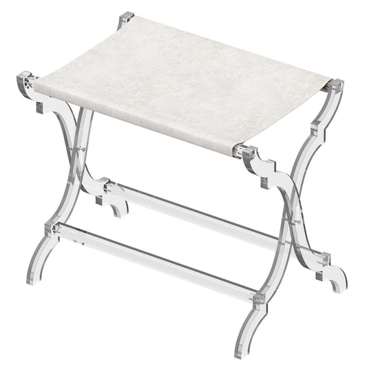 Byingo Acrylic Luggage Rack, Fancy Foldable Suitcase Stand with PET Fabric Shelf for Guest Room, Bedroom, Hotel, Holds Up to 50-100 lb, Modern, Portable, Easy to Use, Heavy-Duty