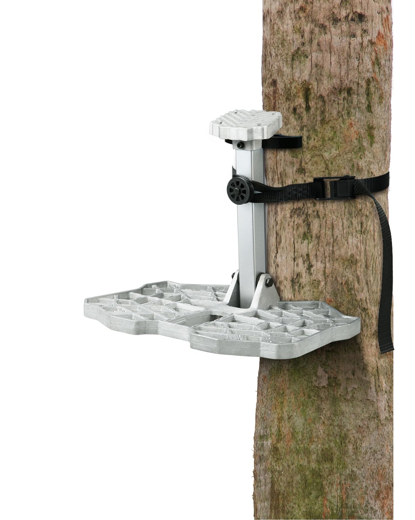 QOGIR Saddle Hunting Platform, Reliable Tree Saddle Platform with Non-Slip Ridge Grips, Lightweight Cast Aluminum Construction, Fully Adjustable Silent Platform, 16.1"x12.2" Hunting Platform
