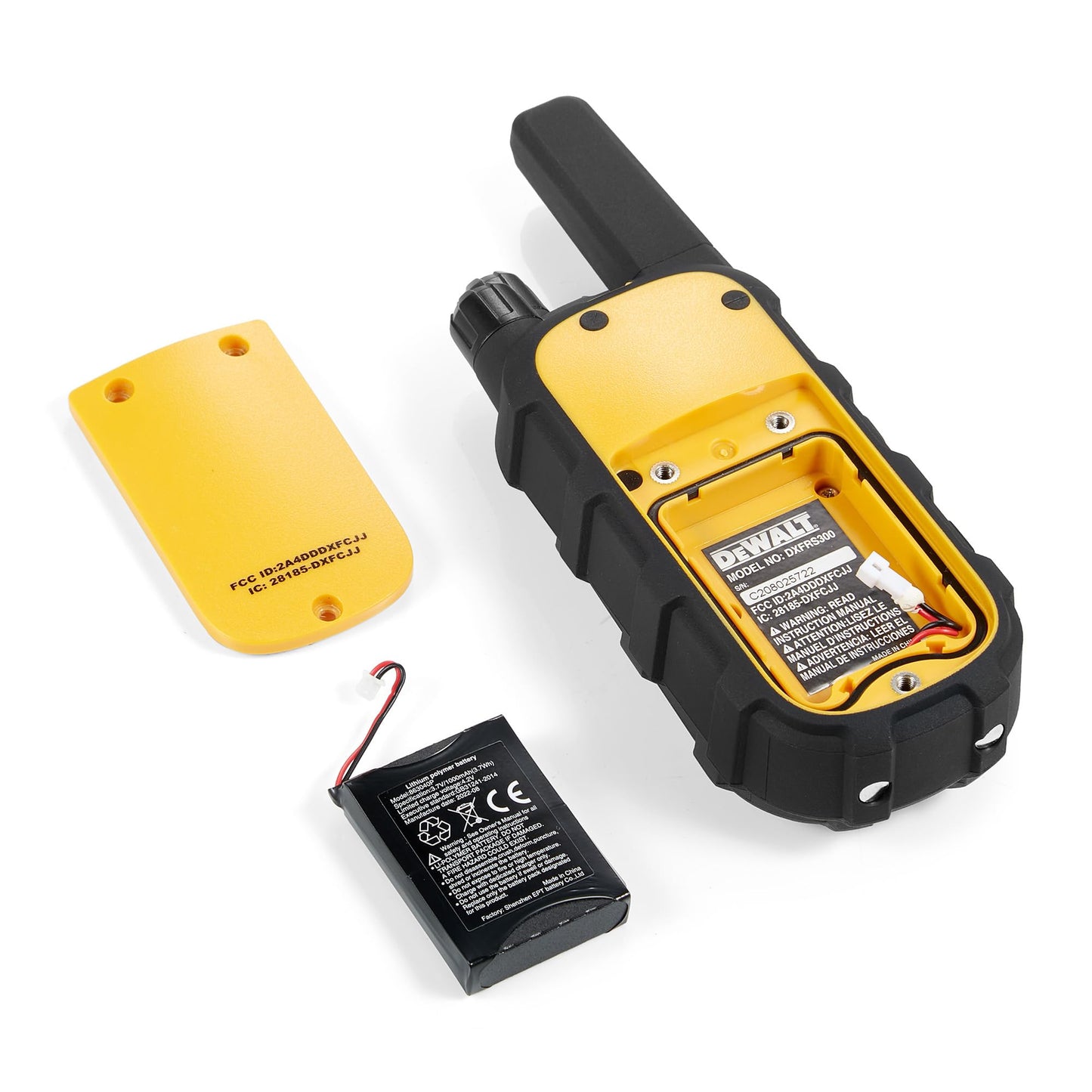 DEWALT DXFRS300 FRS Walkie Talkies, Long Range 2 Way Radio, 1W, IP67 Waterproof, Rechargeable, 2 Pack, DXFRS300