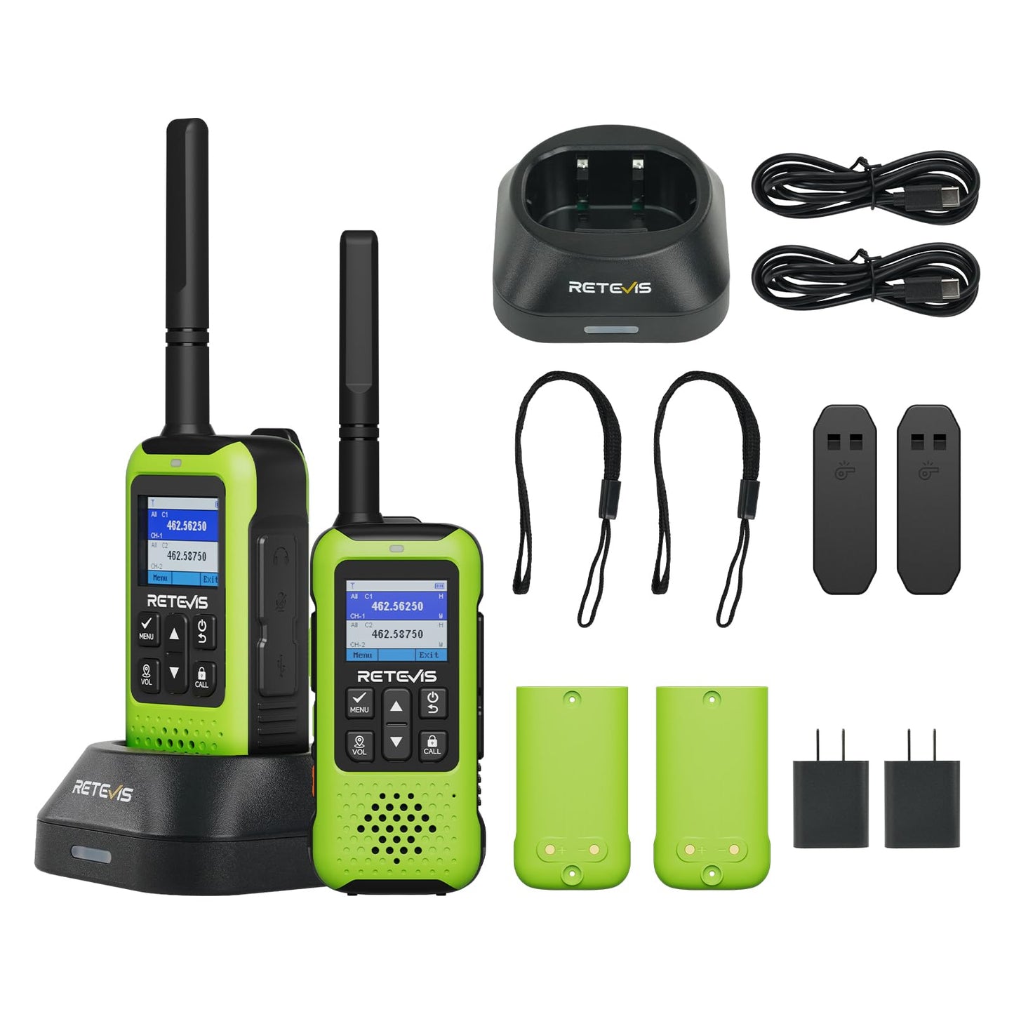Retevis EZTalk 5 GMRS Two Way Radios, GPS BDS Walkie Talkies Long Range, APP Control, NOAA Weather Alerts, 2000mAh Type-C Rechargeable, IP54 Waterproof, for Outdoor Adventures, Hiking (4 Pack)