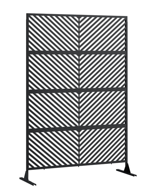 Hipicute 72" H×47" W Freestanding Metal Privacy Screen for Outdoor Patio - Heavy-Duty Rust-Resistant Decorative Fence Panel | Weatherproof Design | Patio Privacy Screen