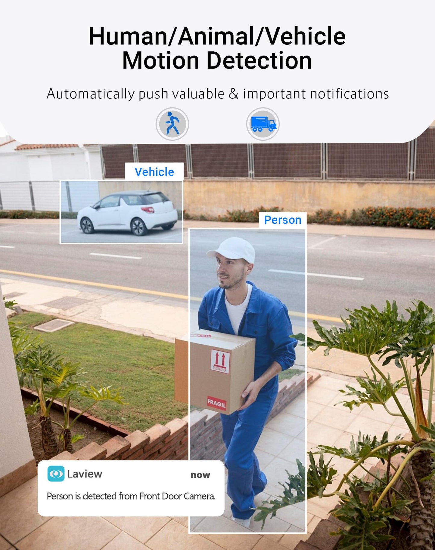 LaView Outdoor Security Cameras 3K 5MP HD,Cameras for Home Security with AI Human Detection,IP65 Waterproof,2-Way Talk,Clear Night Vision,2.4G WiFi,SD Card Slot&US Cloud Storage,Work with Alexa(4pcs)