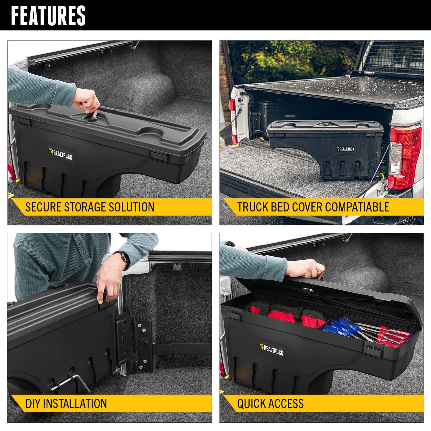 RealTruck UnderCover SwingCase Truck Bed Storage Box | SC101D | Fits 1999 - 2007 Chevy/GMC Silverado/Sierra 1500-3500 Drivers Side
