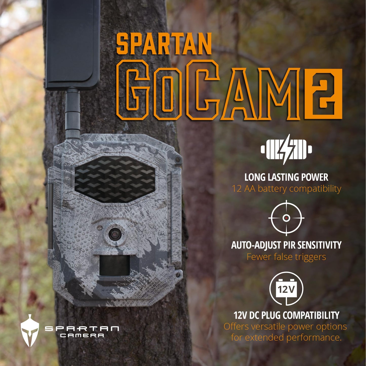 Spartan Camera GoCam2 Cellular Trail Camera Bundle – Security Box & 32GB Full-size SD Card Included,FHD Photo Capture,1080P Video,No-Glow IR Night Vision,Water Resistant (Spartan Areus, Multi-carrier)