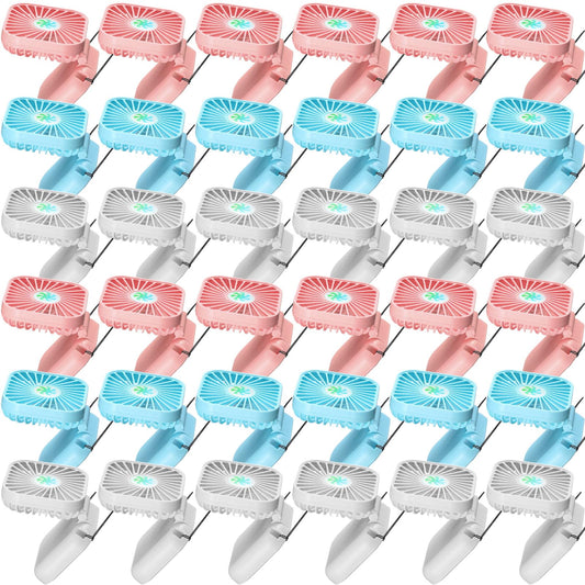 Hortsun 36 Pack Mini Necklace Fans Bulk USB Rechargeable Handheld Folding Fan with 3 Speeds, Quiet Personal Cooling Fans Bulk Gifts for Women, Eyelash, Teachers, Wedding Favors, Travel, Outdoor