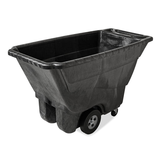 Rubbermaid Commercial Products Tilt Dump Truck/Trash Cart/Garbage Collection/Recycling, 850 lbs 1/2 Cubic Yard Heavy Load Capacity with Wheels, Black, Office/Warehouse/Facility Management