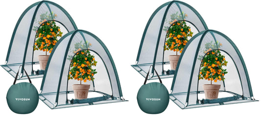 VIVOSUN Garden Netting Cover, 36 x 36 x 39 Inch Pop-up Guard Cover with Zip Entry for Plants, Vegetables, Fruits, Outdoor Run and Enclosure for Small Animals, 4-Pack, Green