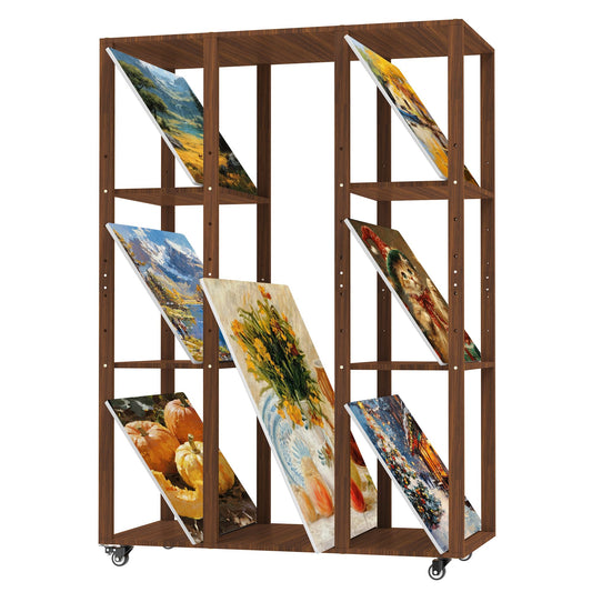 GARVIN Extra-Large Art Storage Rack – Adjustable Wooden Cabinet-Style Multi-Tier Canvas Storage & Display Rack, Heavy-Duty Art Organizer for Classroom, Studio, Gallery, Posters