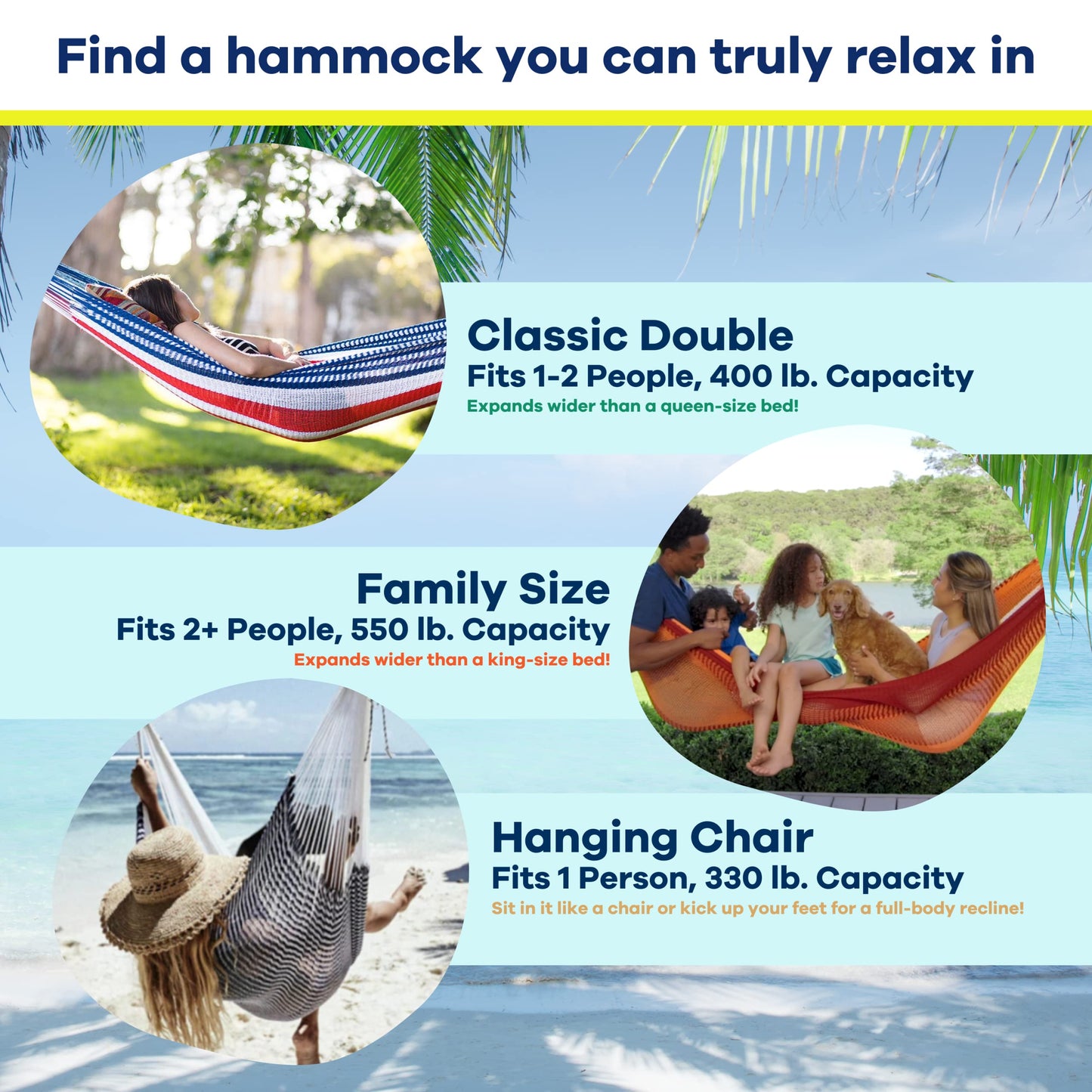 Handwoven Hanging Chair by Yellow Leaf Hammocks - Fits 1 Person, 330lb Max - Kick Back for Full-Body Recline - Weathersafe, Ultra Soft, Hang Anywhere - Color: Turquoise - Black -White