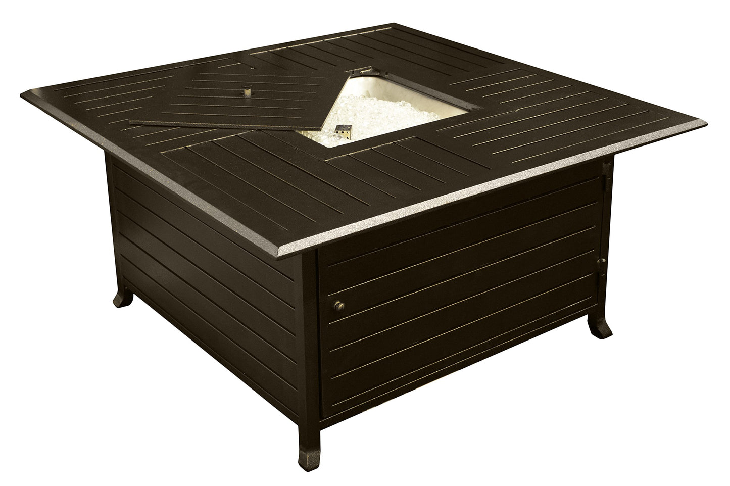 Hiland F-1108-FPT 42,000 BTU Aluminum Propane Fire Pit Inlaid, Large, Bronze