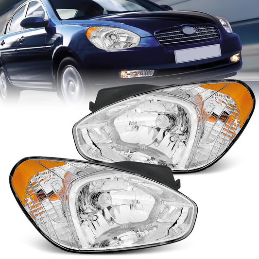 XGWZ Headlights Compatible with 2006 2007 2008 2009 2010 2011 Hyundai Accent, Passenger and Driver Side