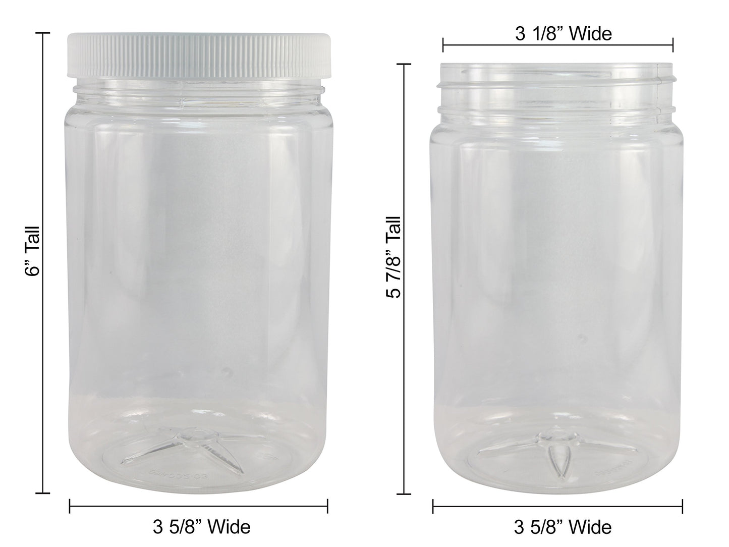Pinnacle Mercantile 1 Gallon Plastic Jars with Screw on Lined Lids 24 Pack Wide Mouth Food Storage Containers
