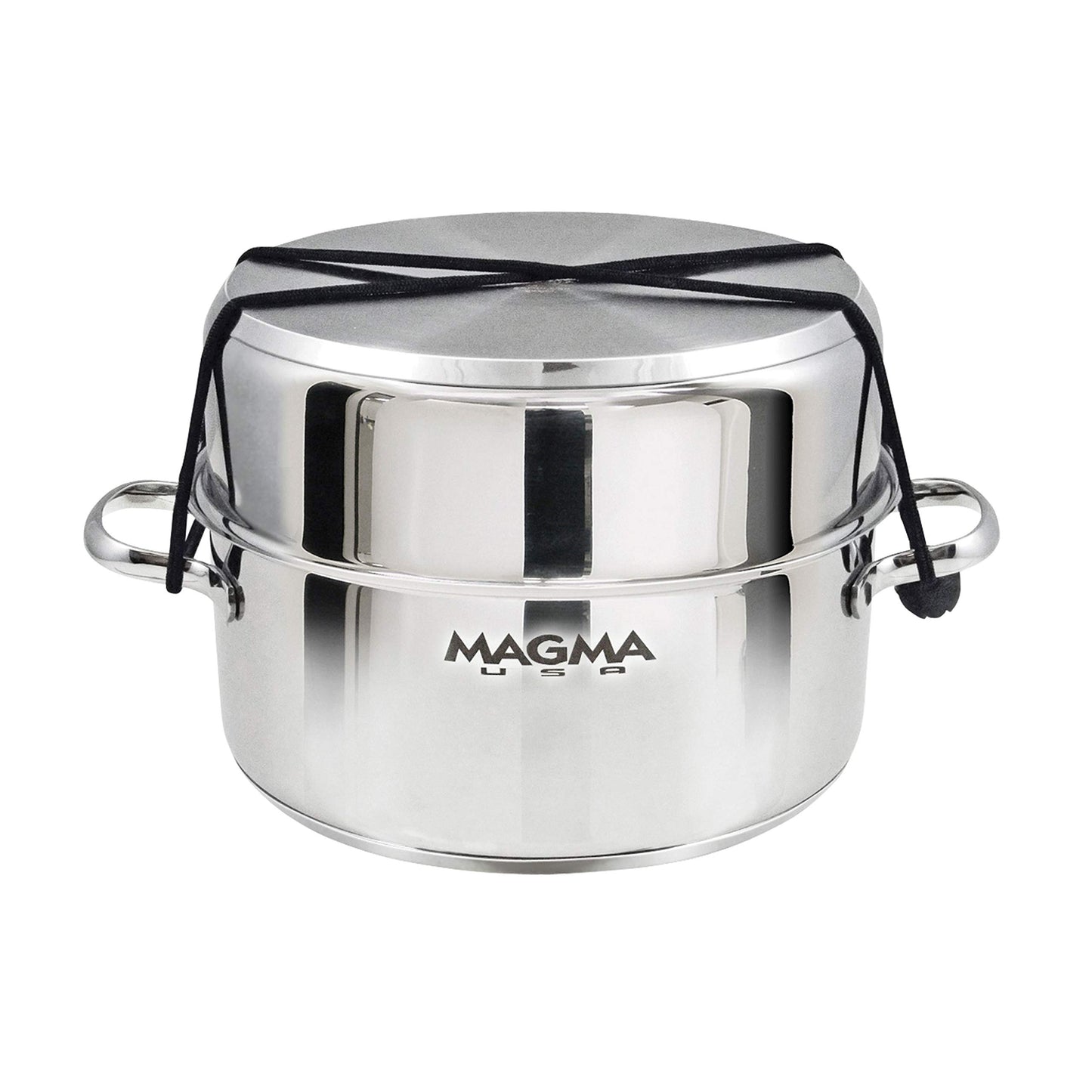 Magma 10 Piece Gourmet Nesting Stainless Steel Cookware Set with Ceramica Non-Stick, Induction Compatible, Oven Safe to 500°F - Suitable for All Stovetops, Removable Handles, Silver