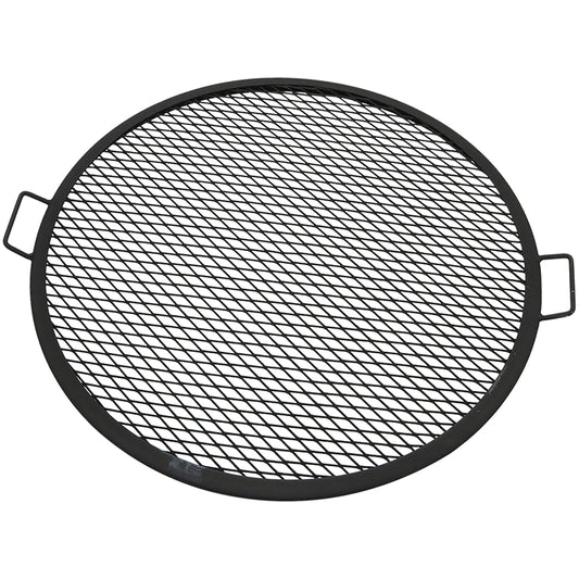 Sunnydaze X-Marks Outdoor Fire Pit Grill Grate for Cooking - Round Fire Pit Grate - Steel Campfire BBQ Grill with Handles - 30-Inch