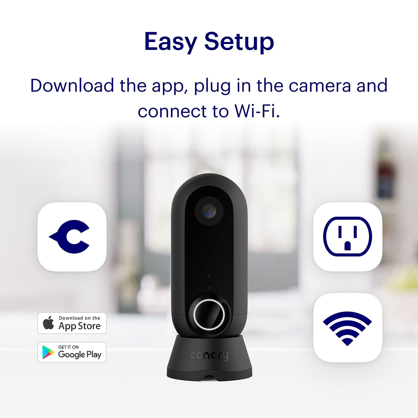 Canary Flex Indoor/Outdoor, Wire-free or Plugged-in, Weatherproof HD Security Camera - Black