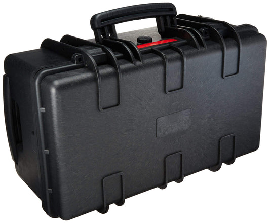 Amazon Basics Hard Protective Camera Case with Wheels, Large, Black, 22"L x 14"W x 9.8"H